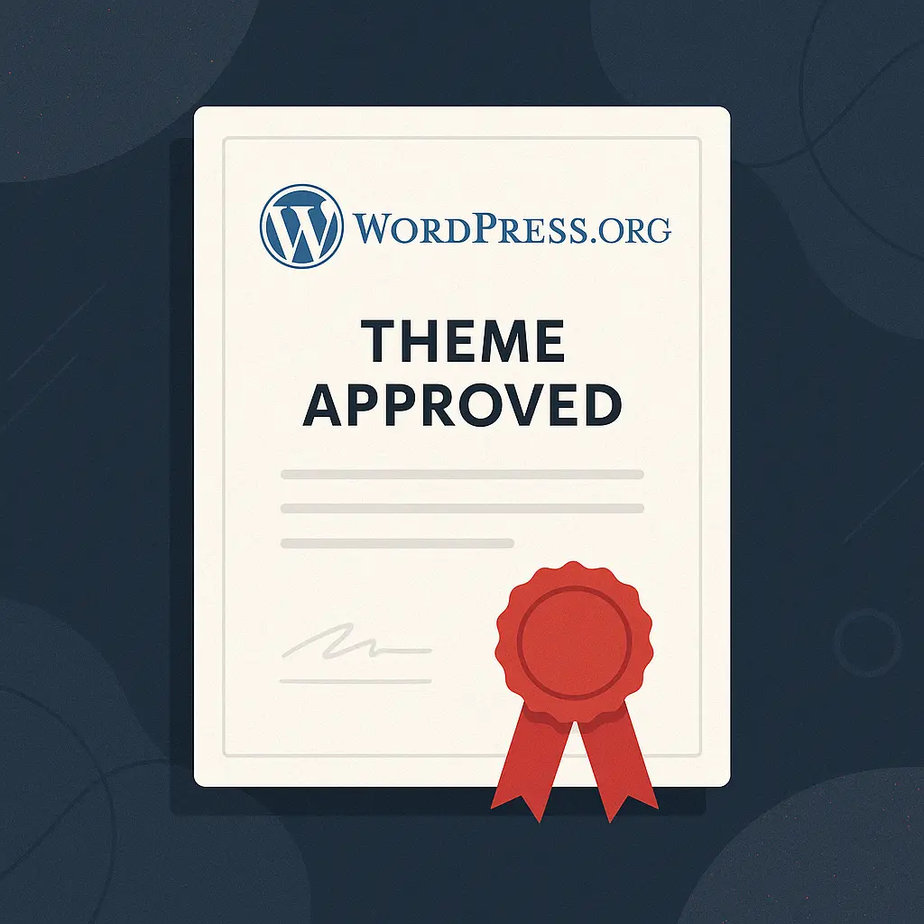 Official WordPress.org Theme Approval Badge
